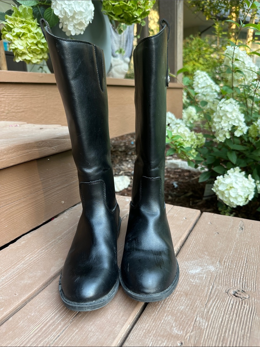 Sam Edelman Black Kids Tall Leather Boots